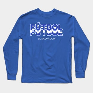 SCNT014 - Futbol El Salvador Flag Colored Letters (Front Only) Long Sleeve T-Shirt